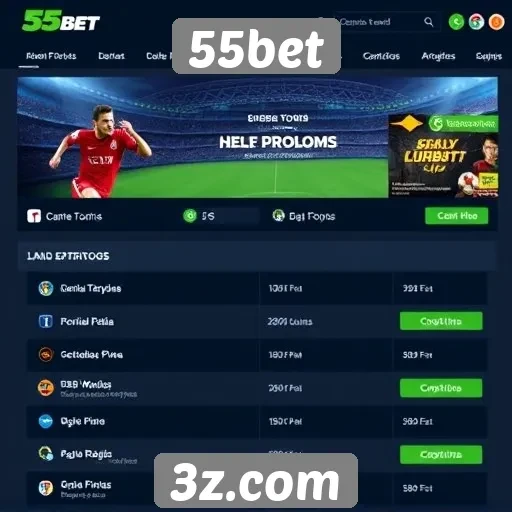Avaliação das funcionalidades do site 55bet