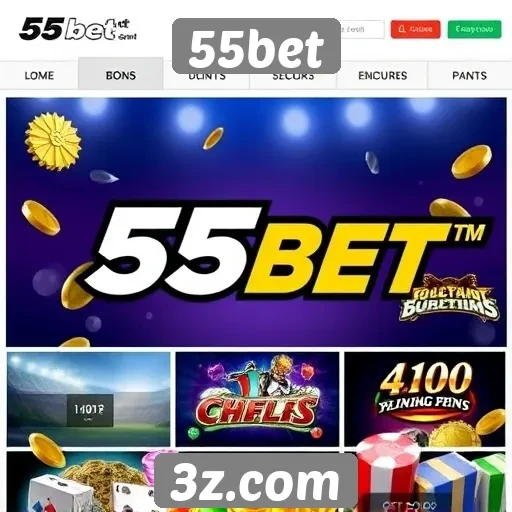 Variedade de jogos disponíveis no 55bet